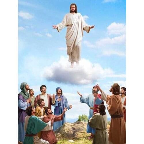 ARMYQZ5D DIY Diamond Painting Religious Christian Jesus Round Diamond Square Diamond Diamond Embroidered Landscape Cross Stitch