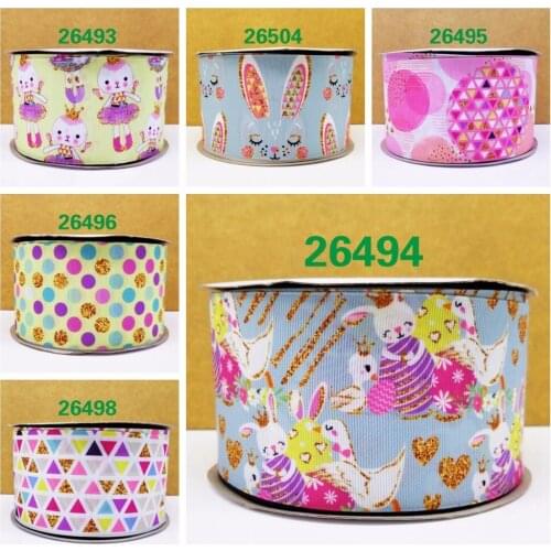 Free shipping 50 yard per size cartoon ribbon printed grosgrain ribbon 26504