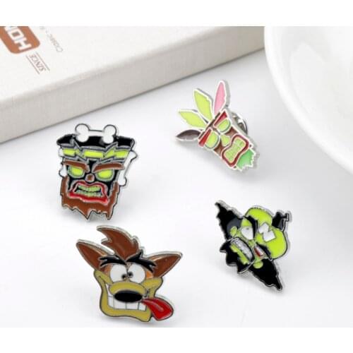 Crash Bandicoot Enamel Badge Lapel Pin Game Jewelry Brooches Pins Backpack Bags Coat Jewelry For Men Women Gifts