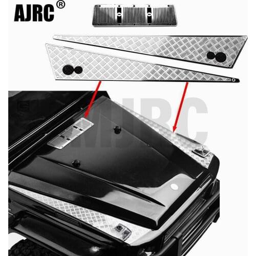 Decoration Stainless Steel Car Hood Sticker Anti-skid Plate Board for 1/10 TRAXXAS AMG 88096-4 TRX-6 G63 TRX-4 G500 RC Car Parts