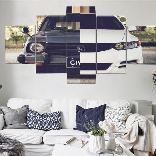Art Painting 5 Pieces Car Modern Poster Wall Art Decor Modular Picture Framework Canvas Print Painting Home Decoration