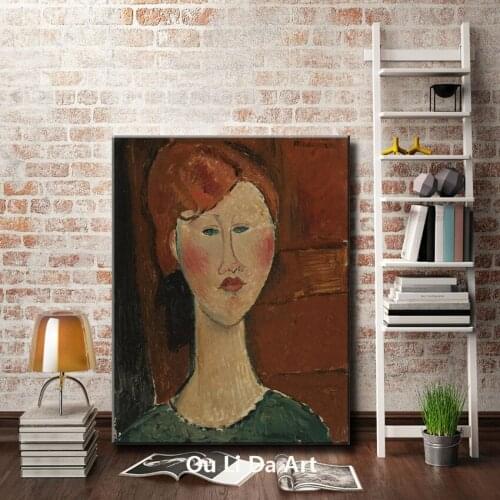 Impression figures red hair women portrait canvas printings oil painting printed on canvas home wall art decoration picture