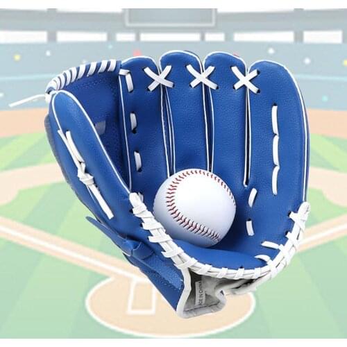 10.5inches/11.5inches/12.5inches PVC Leather Baseball Gloves Outdoor Sports Gloves Left Hand Brown/Black/Blue Softball Gloves
