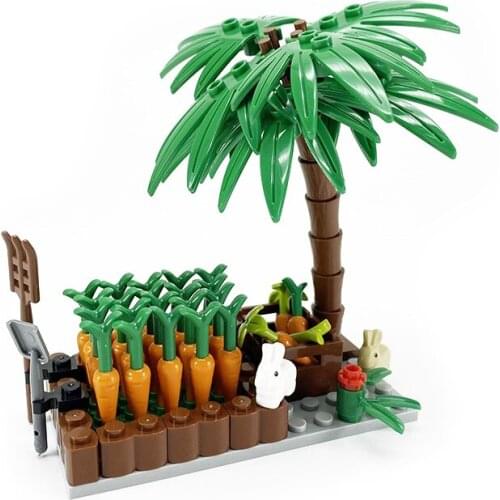Creative Building Blocks Vegetable field fruit plantation crop farm Radish Pumpkin Pineapple Corn Tomato MOC Bricks DIY Toys