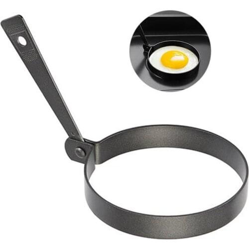 Round Egg Cooker Ring Sturdy Carbon Steel Egg Ring Egg Maker Ring Egg Pancakes Bake Mold Kitchen Gadgets Accessories