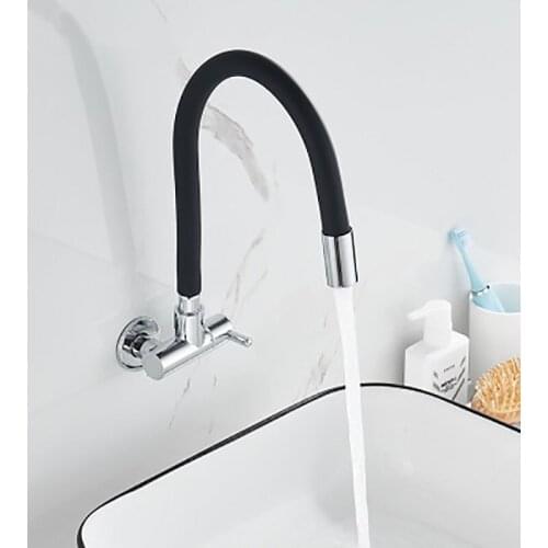 Kitchen Faucet Single Cold Tap Sink Water Faucet Brass Universal Rotating Faucet Pull Down Basin Faucet In-wall Bathroom Faucet