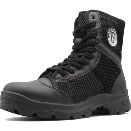 Summer Breathable Mesh Special Service Training Mens Special Forces High-Top Canvas Combat Boots Security Distribution Shoes