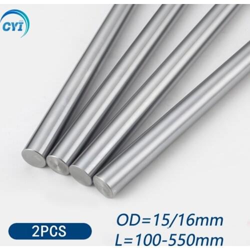2pcs15mm 16mm Linear Shaft Guide Rail 3d Printer Parts Cylinder Chrome Plated Liner Rods Axis Linear Shaft Round Rod L100 200