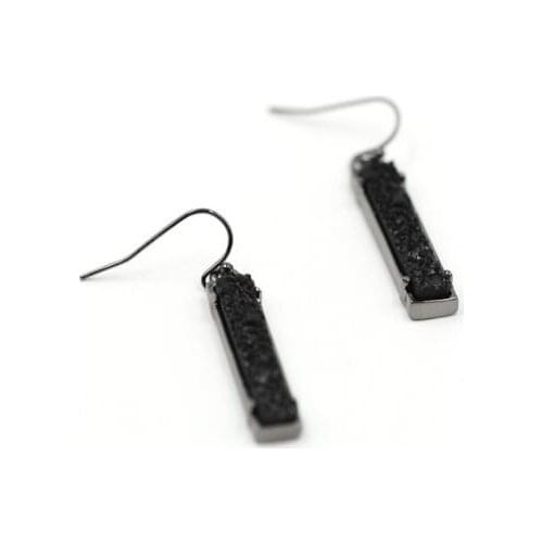 Small Vertical Bar Rose gold druzy Drops Women Classic Drop Earrings