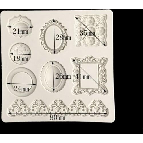 Minsunbak Ornate jewelery diamond shapes Silicone mould Fondant Candy Chocolate Baking tools DIY cake decoration