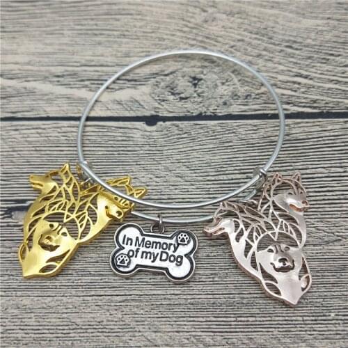 Trendy New Siberian Husky Bangles Cute Siberian Husky Dog Bangles Bracelets Fashion Pet Jewellery