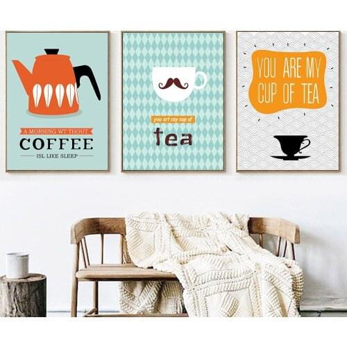 Cartoon Minimalist Abstract Teapot Canvas Painting Wall Art Nordic Posters and Prints Wall Pictures for Living Room Decoration
