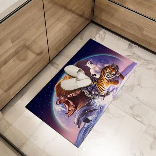 Tiger Polar Bear Dolphin Floor Mat Cartoon Animals Kitchen Area Rugs Large Home Living Room Bedroom Bath Carpet Decor