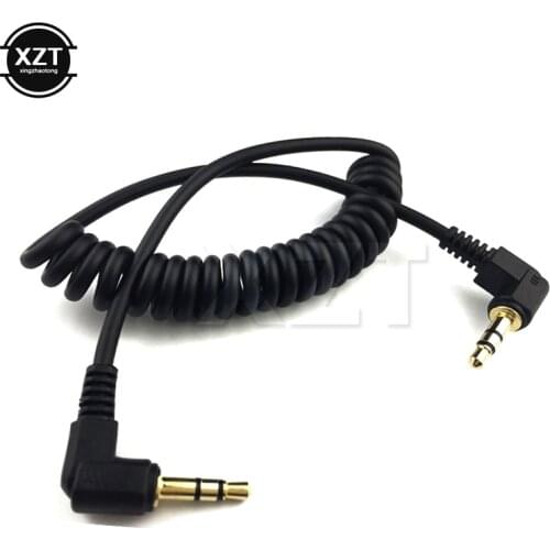 Newest 3.5mm Double bend 90 degree Male Audio Line Spring Audio Cable Stereo for Mp3 Mobile Phone to Car Aux Speaker Audio Wire