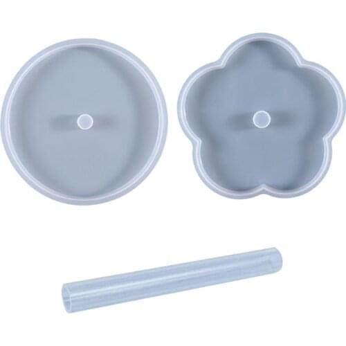 Creative Rotating Axis Flower Coaster Epoxy Resin Mold Cup Mat Silicone Mould DIY Crafts Ornaments Home Decorations Casting Tool