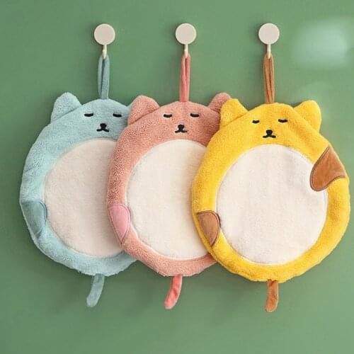 Hanging Hand Towel with Cute Cat Design Durable Comfortable to Hand Absorption Easy to Use for Home Office M56