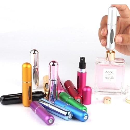 5ml Mini Portable Refillable Perfume Spray Bottle Aluminum Makeup Water Atomizer Bottle Empty Container Travel Perfume Bottles