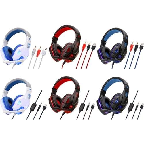 Professional LED Light Gamer Headset For Computer PS4 PS5 FIFA 21 Gaming Headphones Bass Stereo PC Wired Headset With Microphone
