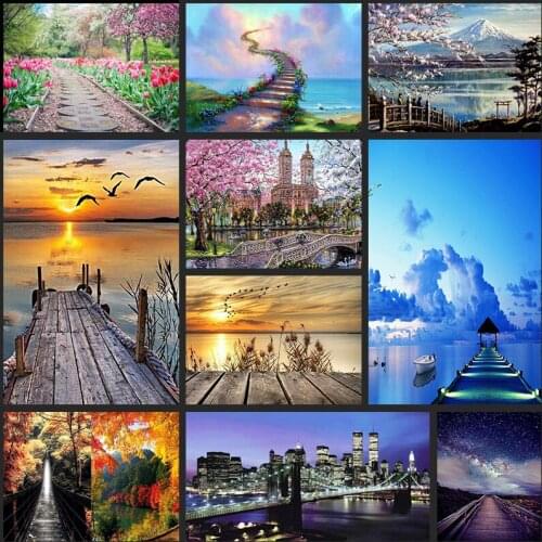 Christmas Diamond Painting 5D DIY Diamond Mosaic Fall Scene Cross Stitch Diamond Embroidery Mosaic Home Decoration Without Frame