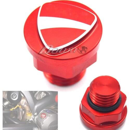 Special Motorcycle Accessories 3D Logo Billet Aluminum Oil Cap Filler Cover Screw For DUCATI MONSTER 696 796 1200/S Red