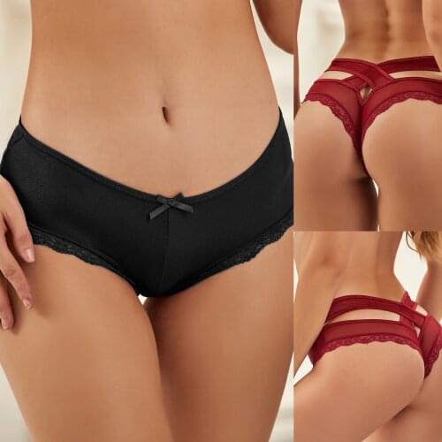 High Quality Women Thongs Sexy Women Plus Size Lace Sexy High Waist Thong Women Silk Satin Underwear Sexy Flowers Lace Panties