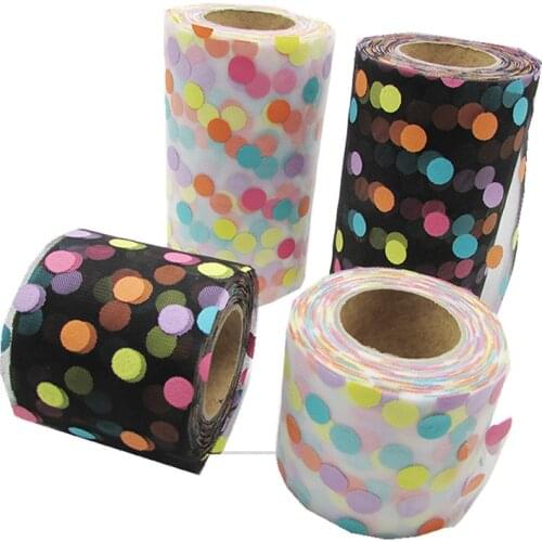 Two size polka dot Tulle Rolls Organza Birthday Decoration Wedding Decor Party Supplies hair bowknot