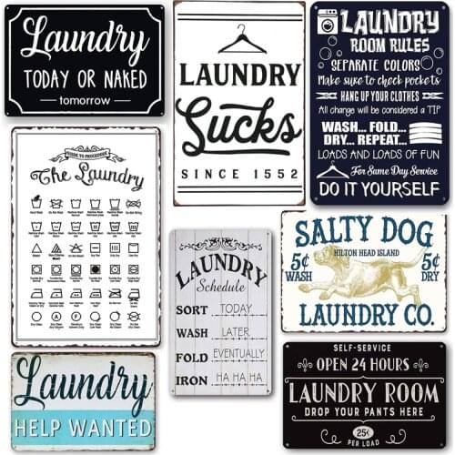 Laundry Room Vintage Metal Sign Laundry Schedule Black Decorative Farmhouse Signs Wash Room Decor Bathroom Signs 7.9x11.8 Inch
