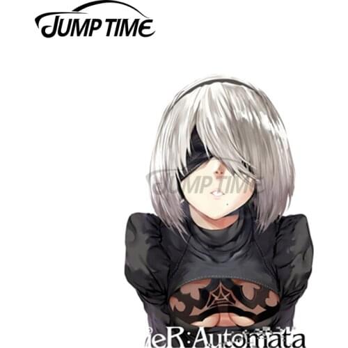 Jump Time 13 x 6.3cm For NIER AUTOMATA SEXY Decal Bumper Car Stickers Personality Creative Sticker Waterproof Decor