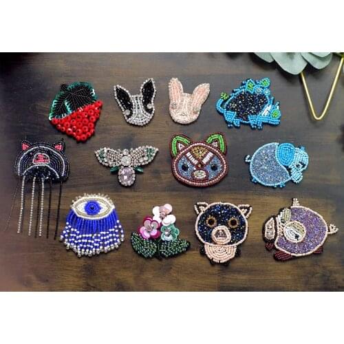 High-end clothing three-dimensional beaded diamond brooch bag shoes hat coat sweater decoration cloth past