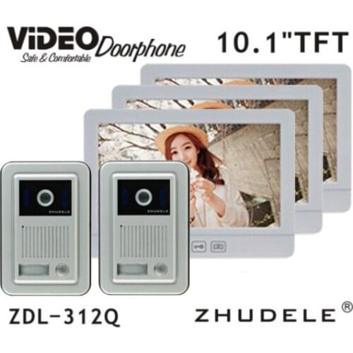 ZHUDELE Top Quality Safe & Comfortable Video Door Phone Luxury 10.1 Inch Display Monitor HD IR Camera Intercom System Available