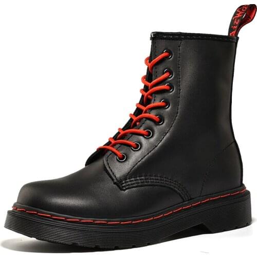 Women Unisex Martins Boots Ladies Genuine Leather Ankle Boots Female Motorcycle Punk Boots Couples Men Shoes Botas De Mujer
