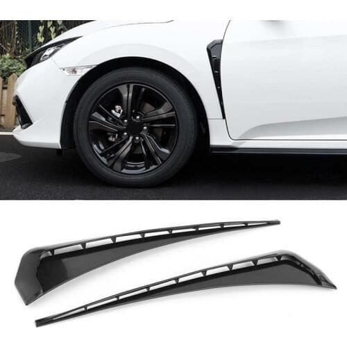 1 Pair Universal Car Fender Vent Cover Trim Stickers Decorative Strip Fit for Honda Civic Car Styling Accessories