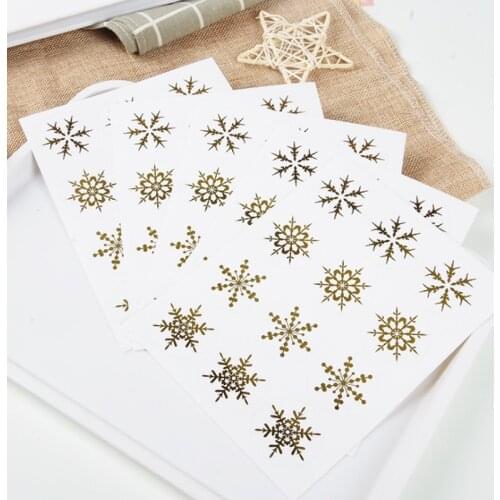 1200pcs/Lot Bronzing transparent Snowflake Seal Sticker Scrapbooking Cards Envelope Box Packing Label Christmas Sealing Stickers