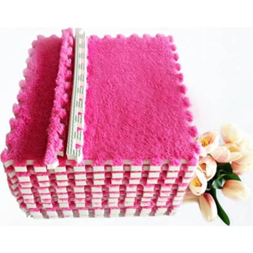 26cm*26cm Baby Play mat Floor Puzzle Mat soft Shaggy suede Childrens Rug Interlocking Exercise Crawl Floor Puzzle Carpe