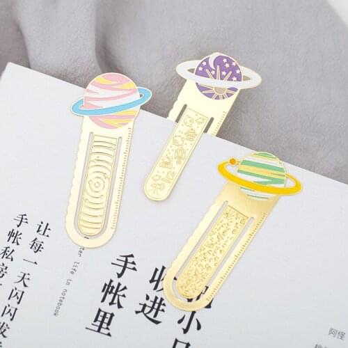32 pcs/Lot Celestial body bookmark Metal book mark page marker for kids Stationery Office School supplies clips