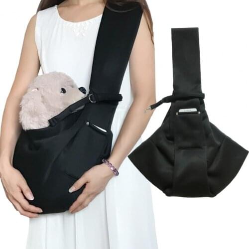 70cm x 50cm Hands-Free Reversible Small Dog Bag Cat Sling Carrier Bag Travel Tote Breathable Double-sided Pouch Tote Handbag