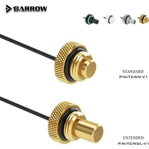 BARROW G1/4 10K Black Silver temperature water stop sealing plug water cooling PC Application Accessories Water TCWD-V1 fitting