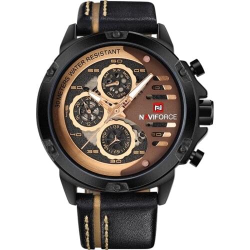 New NAVIFORCE Fashion Luxury Brand Watches for Men Military Sport Man Watch Leather Waterproof Date Male Clock Relogio Masculino