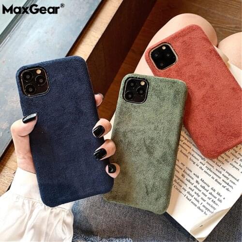 Winter Warm Plush Case For iPhone 12 Fundas Luxury Color Plaid Fabric For iPhone 11 Pro Xs Max XR X 6 6S 7 8 Plus SE Soft Cover