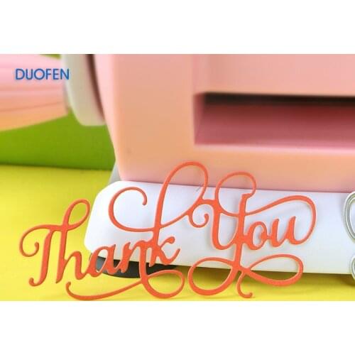 DUOFEN METAL CUTTING DIES 120040 thank you cutout lace hollow embossing stencil DIY Scrapbook Paper Album 2018 new