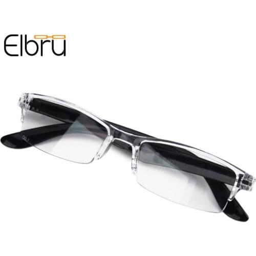 Elbru New Ultralight Integrated Reading Glasses Retro Presbyopic Glasses Transparent Prescription Spectacles Diopters +1.0 +4.0