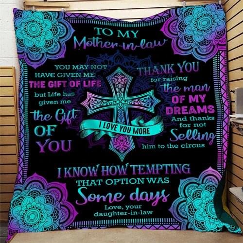 Thanksgiving Gift To My Mother Flannel Blanket 3D Print Kids Adults Quilts Home Decor Fashion Party Sofa Warm Throw Blanket