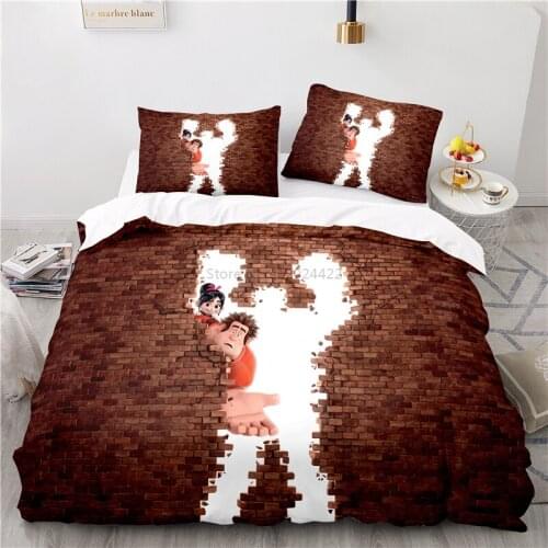 Wreck-It Ralph 3d Pattern Duvet Cover Sets with Pillowcase Disney Cartoon Bedding Sets Single Double Twin Full Queen King Size