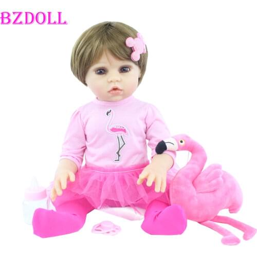 48cm Full Silicone Reborn Baby Doll Toys Lifelike Soft 19 inch Vinyl Body Princess Babies Birthday Gift Girls Bonecas Bathe Toy