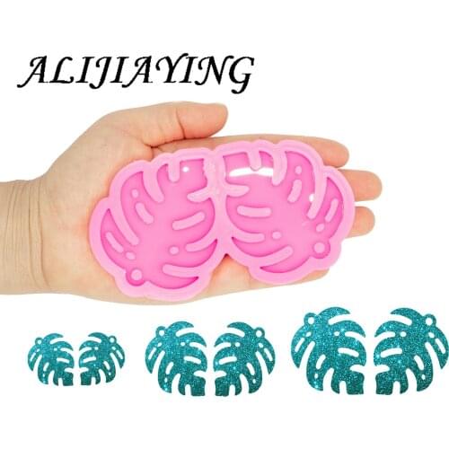 Palm Tree Earrings Molds Silicone for Craft DIY Leaves Epoxy Resin Molds for Popular Jewelry DY0525