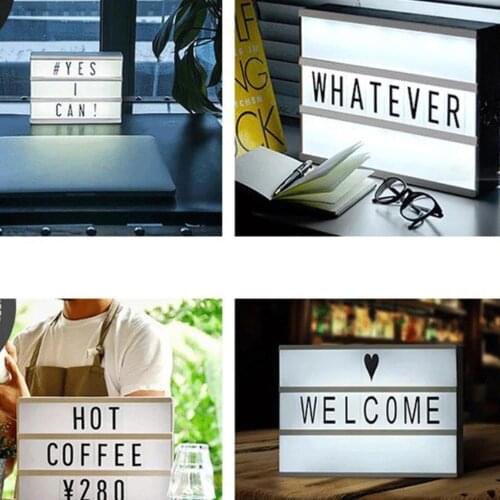 A4 A5 Size Cinema Lightbox Children Diy Message Board With Black Letters /Numbers AA Battery Powered Portable Cinema Box