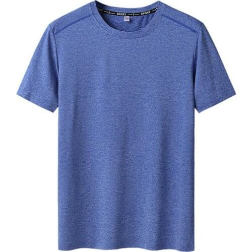 Summer men Plus size 5XL 8XL 9XL men Large T-shirts quick Dry tshirt short sleeve tees Breathable soft t-shirt 150kg 49 50 blue