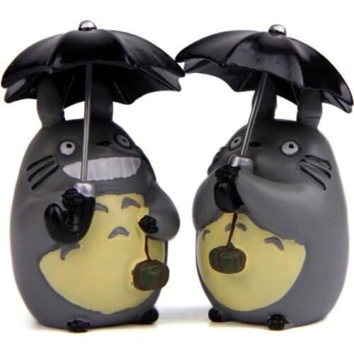 6CM Mini Totoro Action Figures With Umbrella Toy My Neighbor Totoro Figurens Dolls Juguete Birthday Gift Party Decor Models Toys