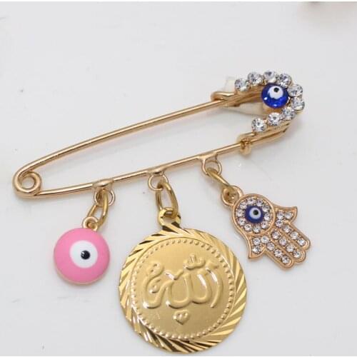 Muslim Allah brooch Turkish evil eye baby pin