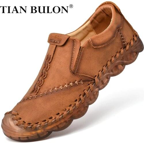 Genuine Leather Men Shoes Casual Fashion Mens Loafers Slip-on Mens Walking Shoes Handmade Brand Moccasins Adult Zapatos Hombre